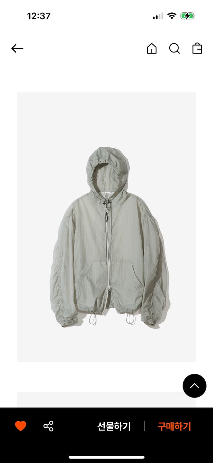 파르티멘토 Puckering Sheer Hood Zip-up Gray 상품이미지1