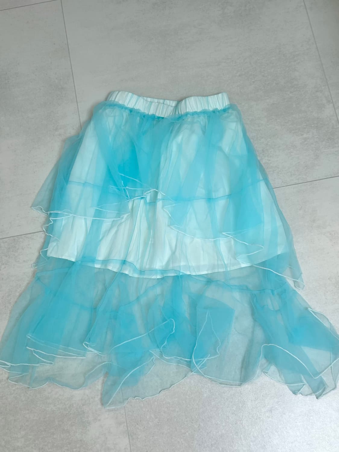 loveplayshop 발레코어 하늘색 레이어드 프릴 샤스커트 상품이미지3