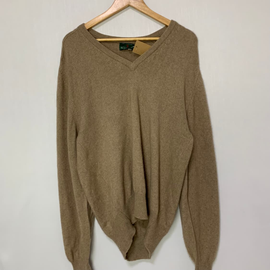 브이넥 캐시미어 100 빈티지 니트 코코아 베이지 상품이미지2
