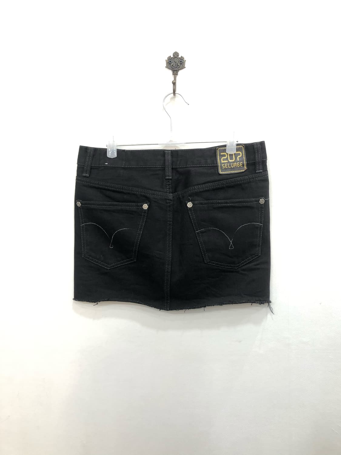 black basic cotton mini skirt 상품이미지2