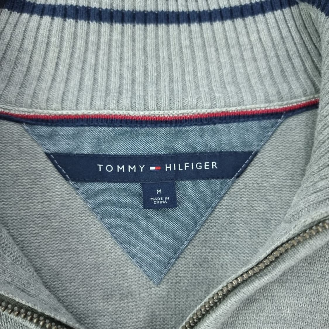 [타미힐피거] 로고 자수 하프집업 반집업 니트 그레이 M19596 상품이미지7