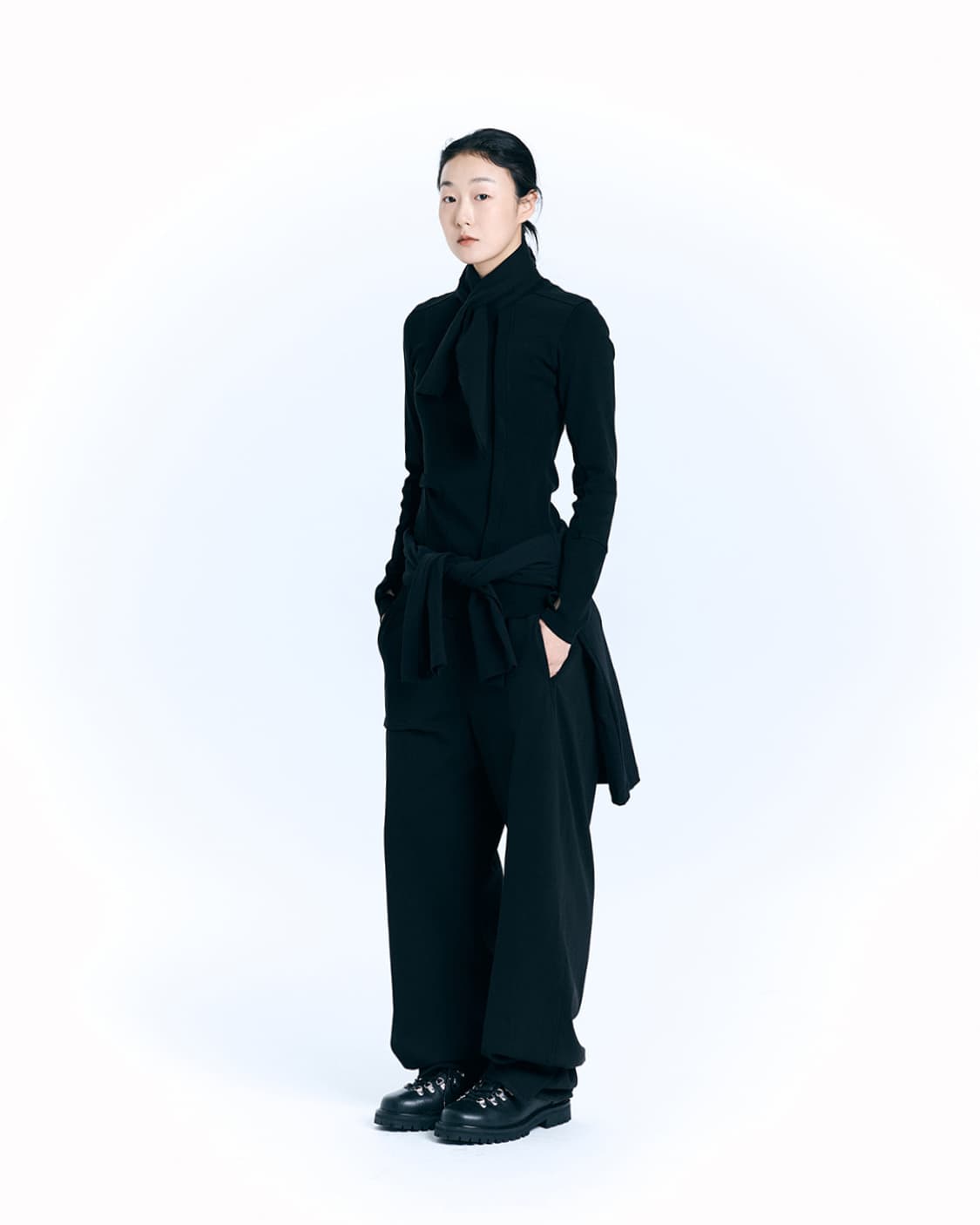 SYMM Side Tuck Rib Top 블랙 사이즈 2 상품이미지3