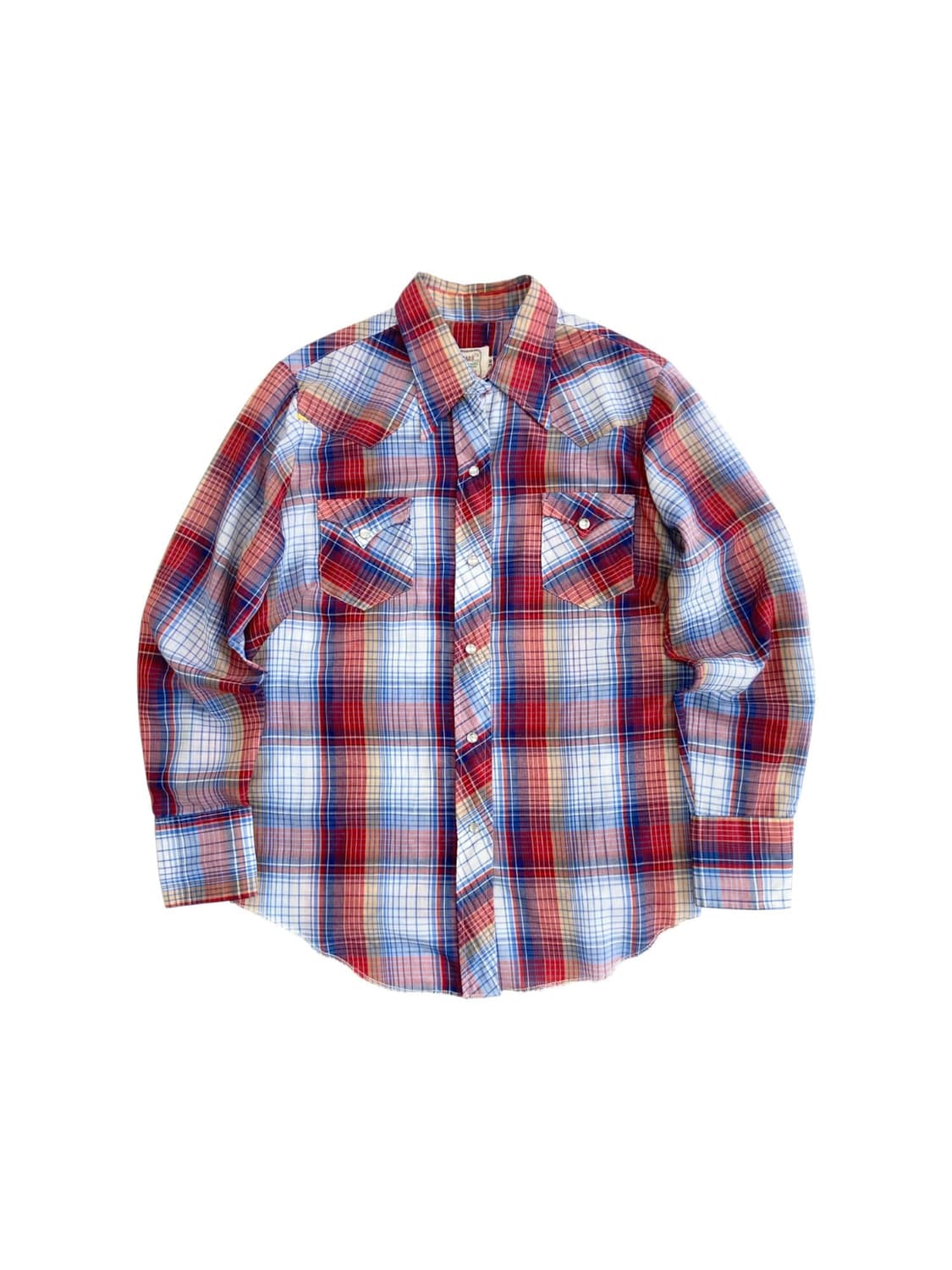70's H bar C Lightweight Plaid 웨스턴 셔츠 상품이미지1