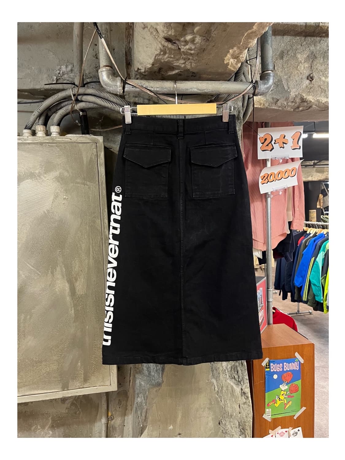 디스이즈네버뎃 트임 스커트 블랙 S #csz3342 상품이미지1