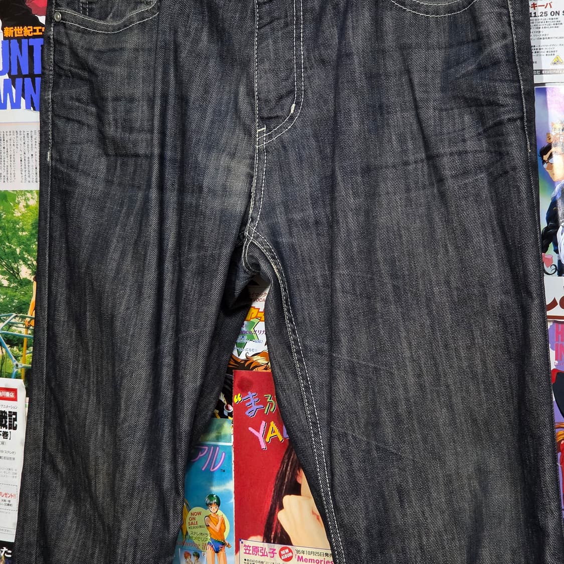 빈티지 락시크 지퍼 포켓 그레이 데님 팬츠 . 상품이미지8