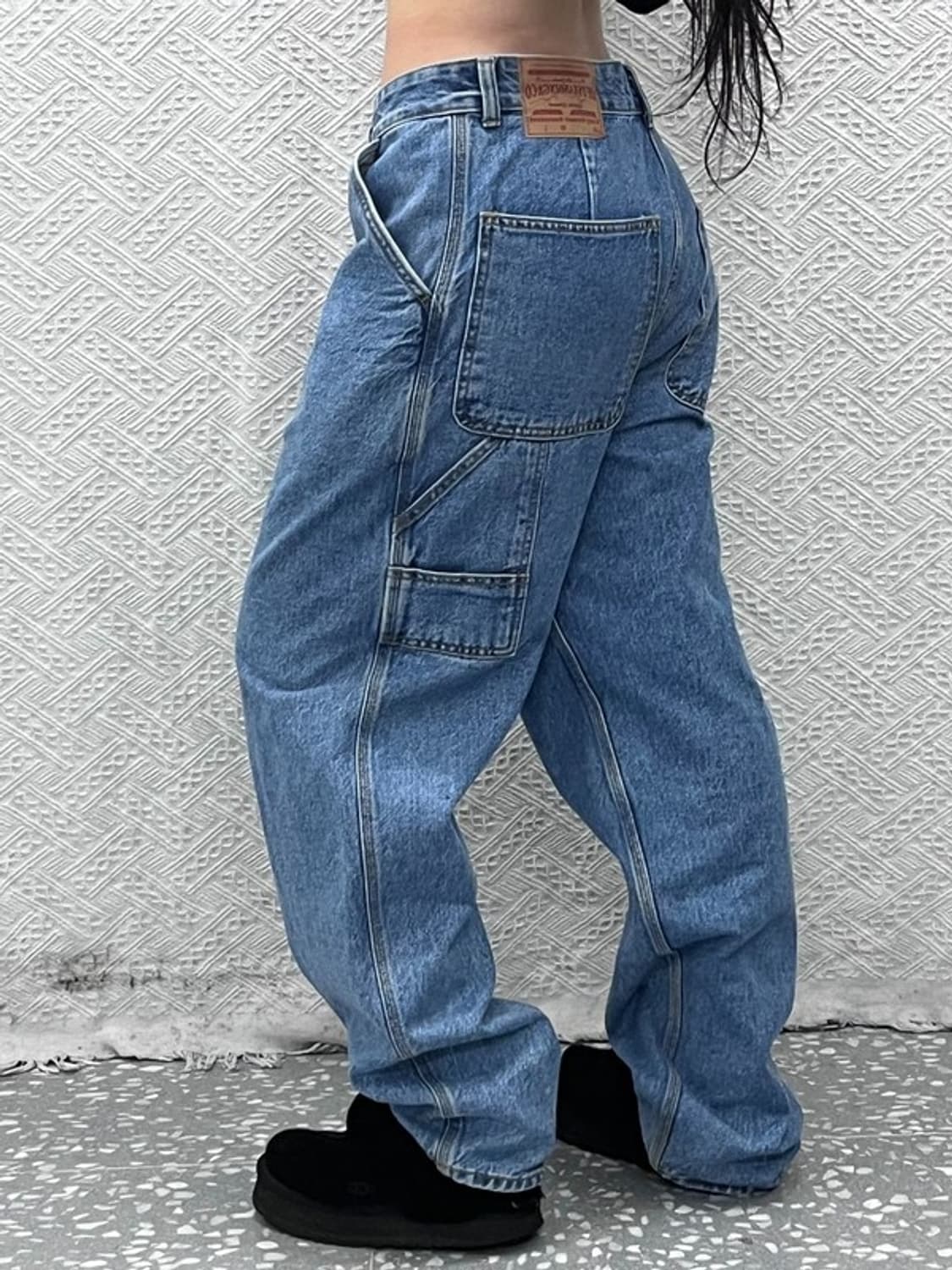 아웃스탠딩 캐주얼 아메카지 카펜터 와이드 데님팬츠 S C09634 상품이미지1