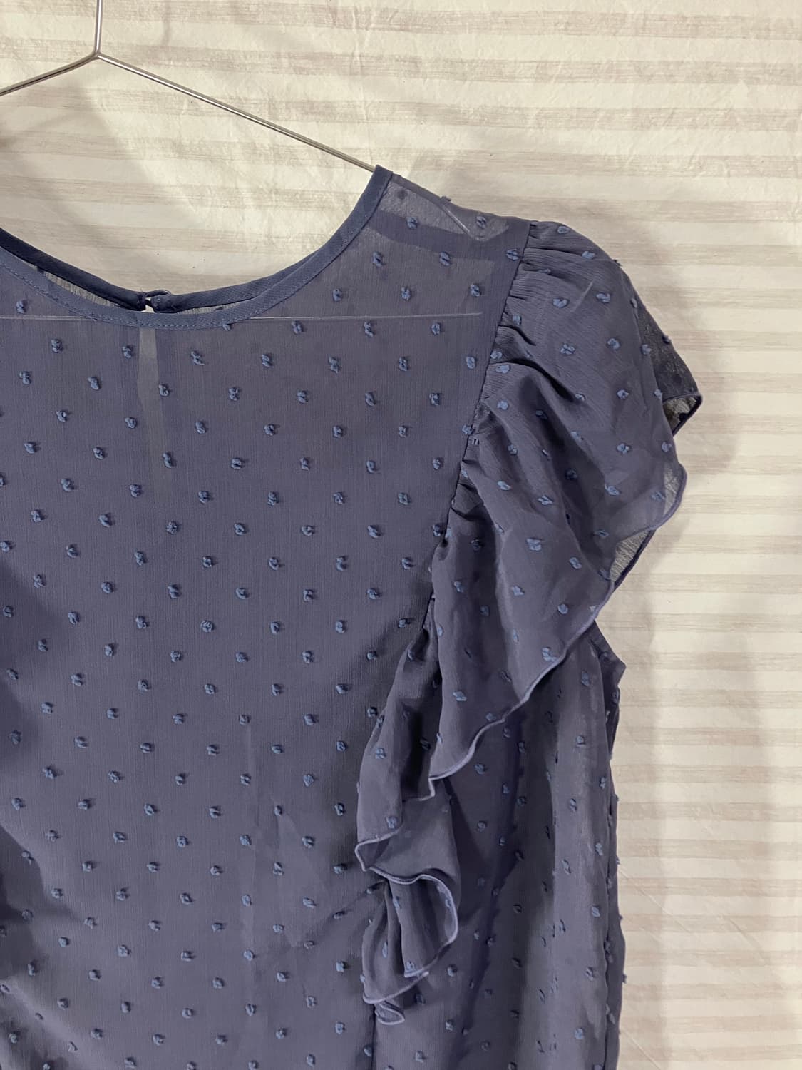 빈티지 파스텔 블루 폼폼이 샤랄라 블라우스 1067 모리걸 y2k 스트릿 상품이미지3