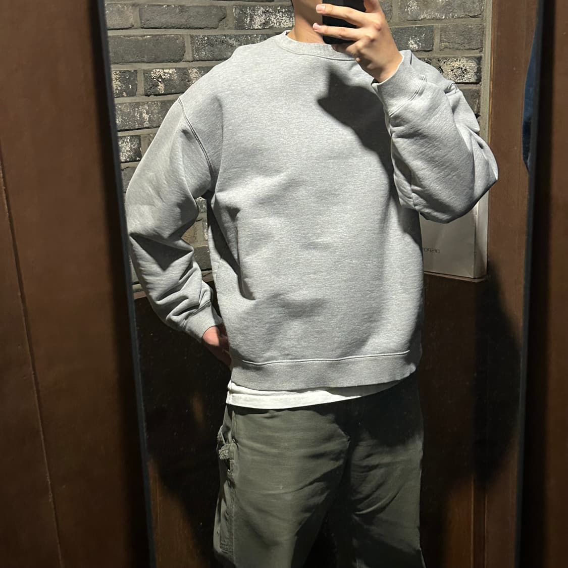 2) 해칭룸 와이드 크롭 스웨트셔츠 맨투맨 상품이미지7