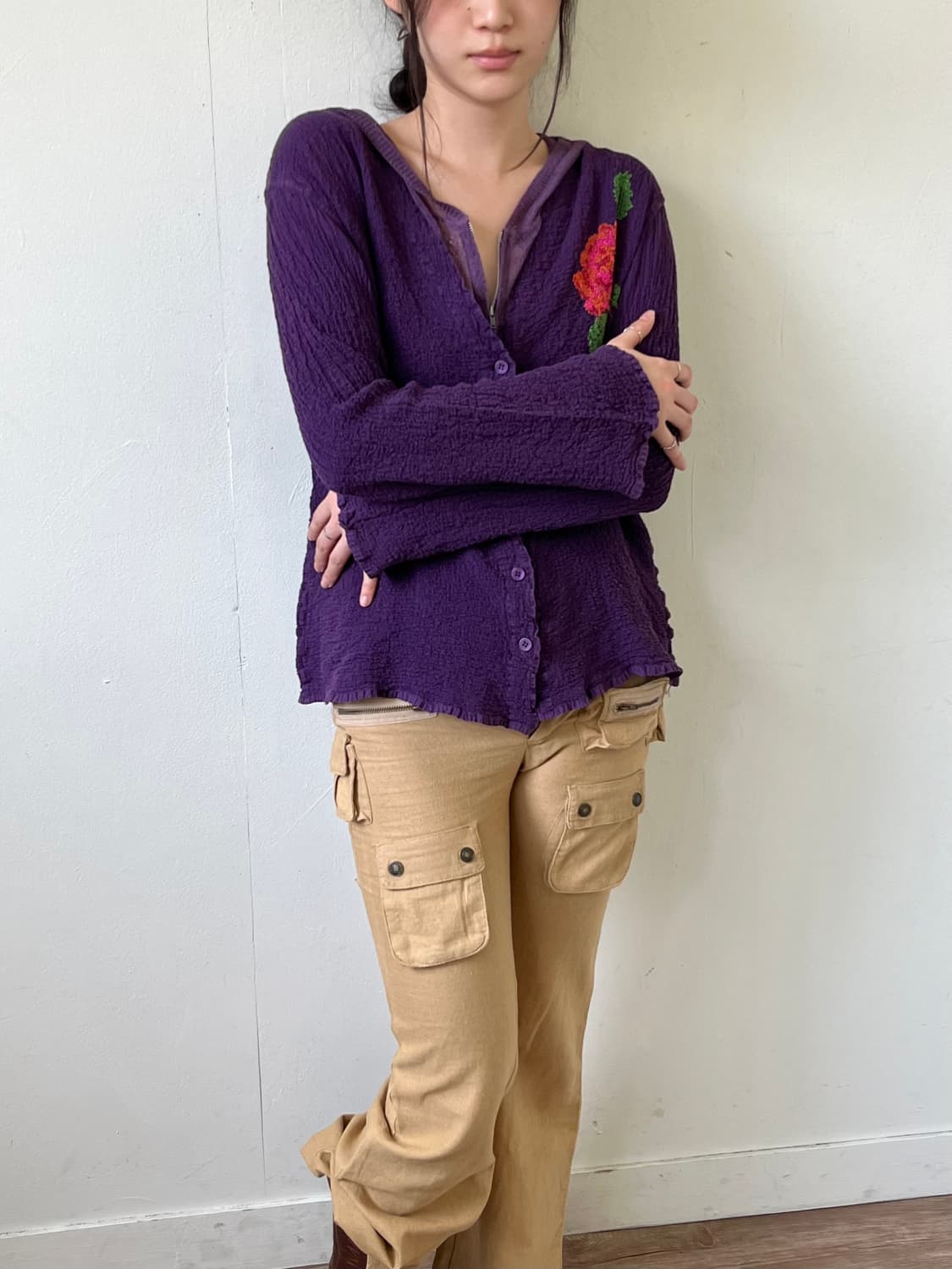 ME Issey Miyake 아트 쭈글이 아트 가디건 상품이미지6