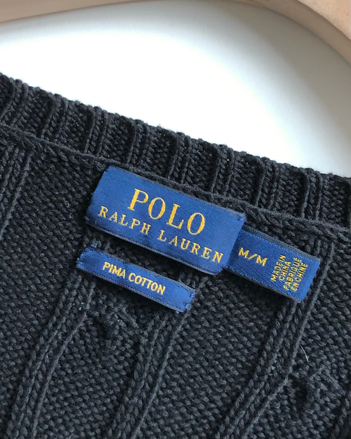 Polo 폴로 랄프로렌 신형 우먼 블랙컬러 케이블 브이넥 니트 상품이미지3