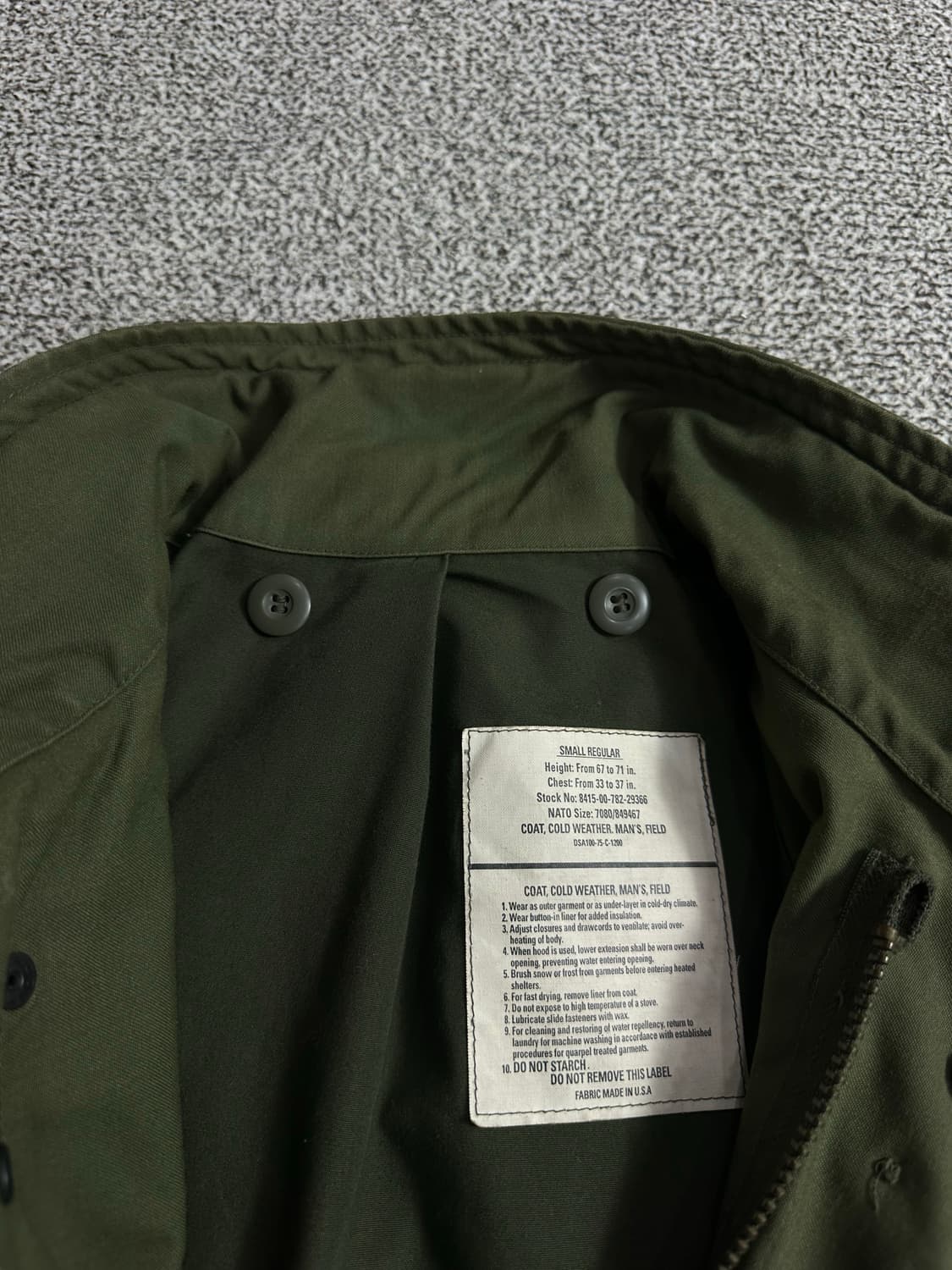 미군 오리지날 m-65 필드자켓 s-r 상품이미지4