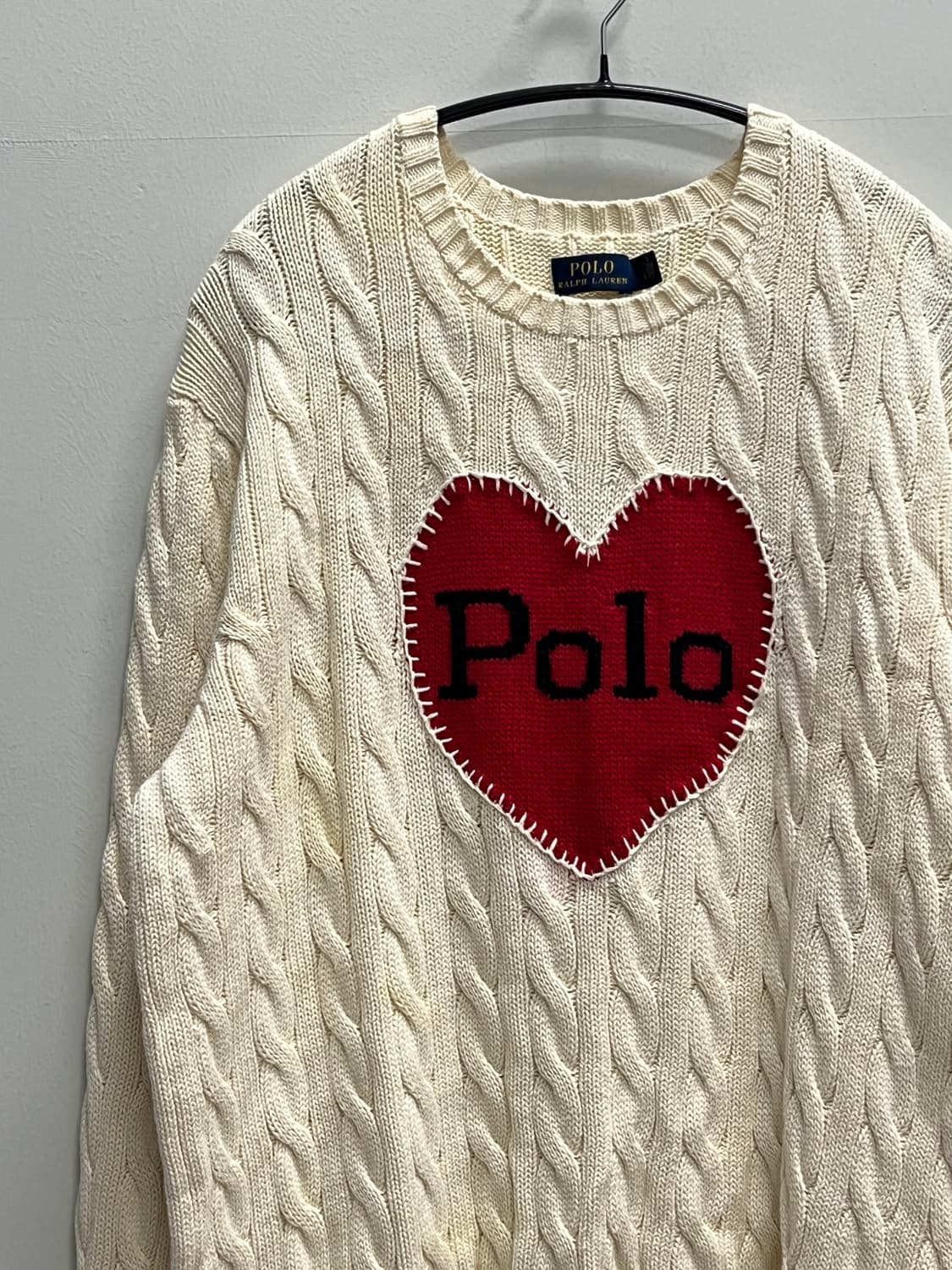 (L) 폴로 랄프로렌 하트 케이블 꽈배기 니트 상품이미지3