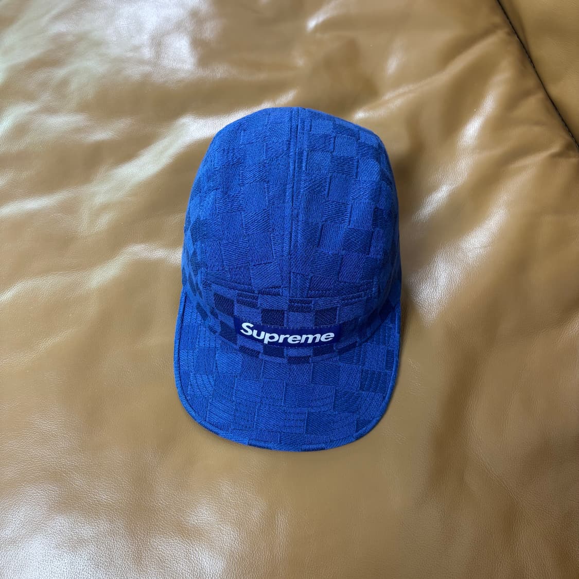 Supreme 슈프림 캠프캡 모자 (Checkerboard Navy) 상품이미지5