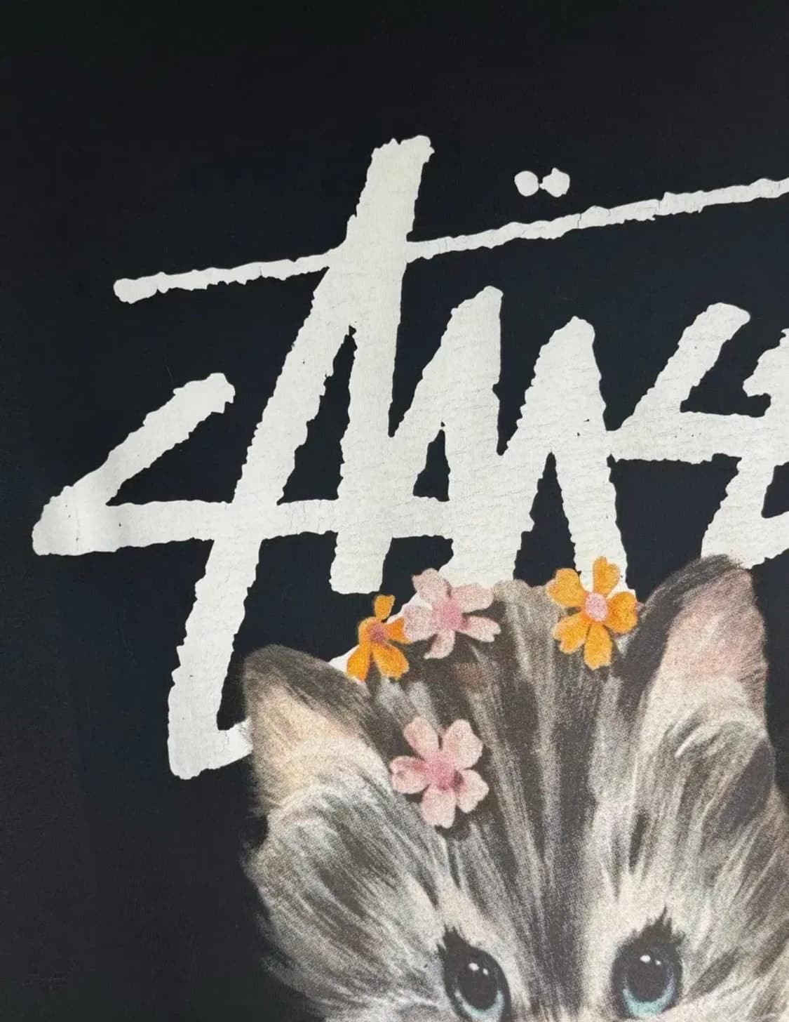 스투시 키튼 반팔 티셔츠 블랙 XL 판매 상품이미지3