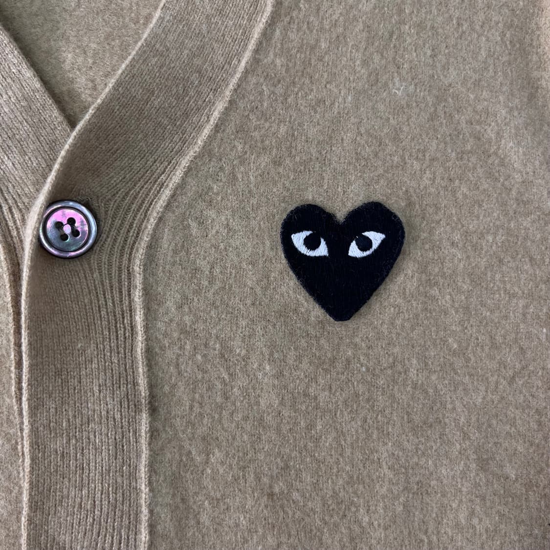 W 95 꼼데가르송 베이지 울 가디건 상품이미지3