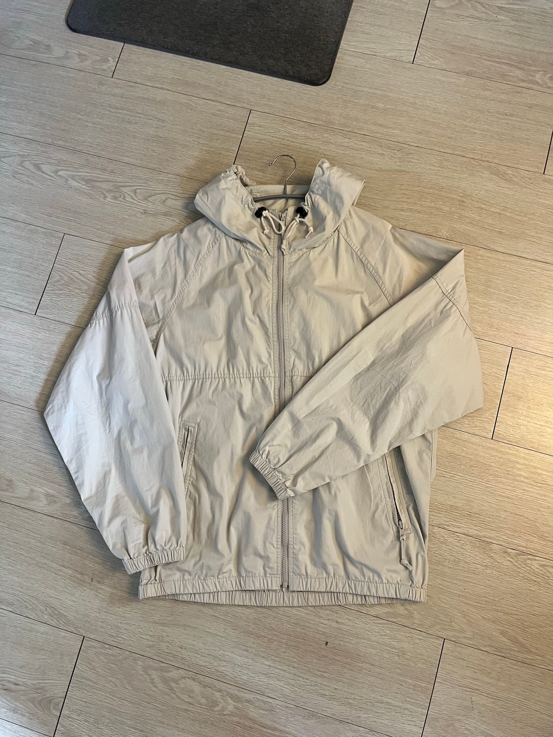 카키스 후디드 래글런 자켓 아이보리 상품이미지1