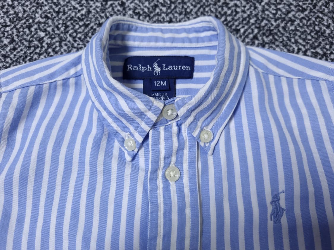 [무료배송][12M]폴로 베이비 스트라이프 셔츠 남방 상품이미지5