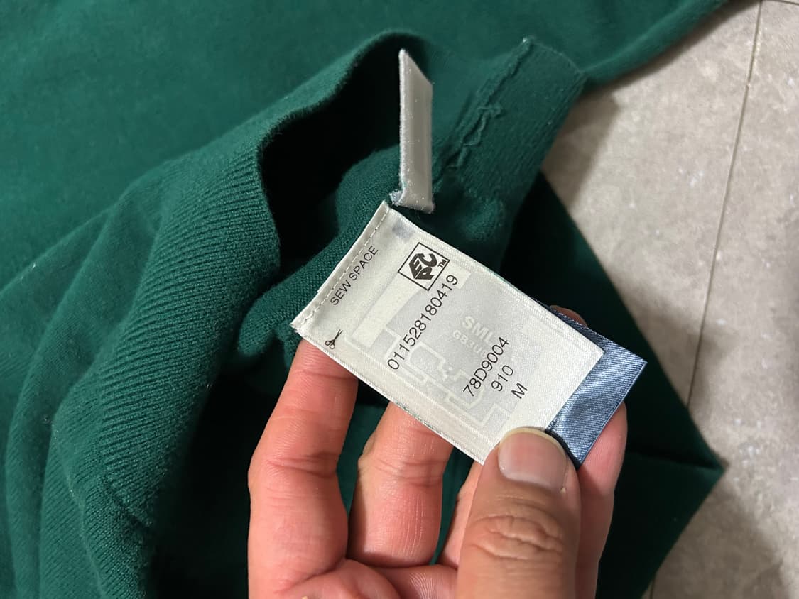 티미힐피거 다크그린  빈티지 코튼 니트  95size  상품이미지4