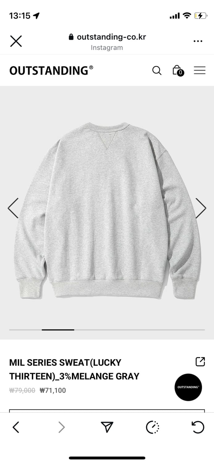 아웃스탠딩 맨투맨 상품이미지2