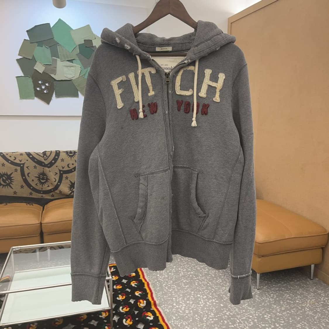 아베크롬비 빈티지 데미지 포인트 약기모 후드집업 XL C08012 상품이미지3