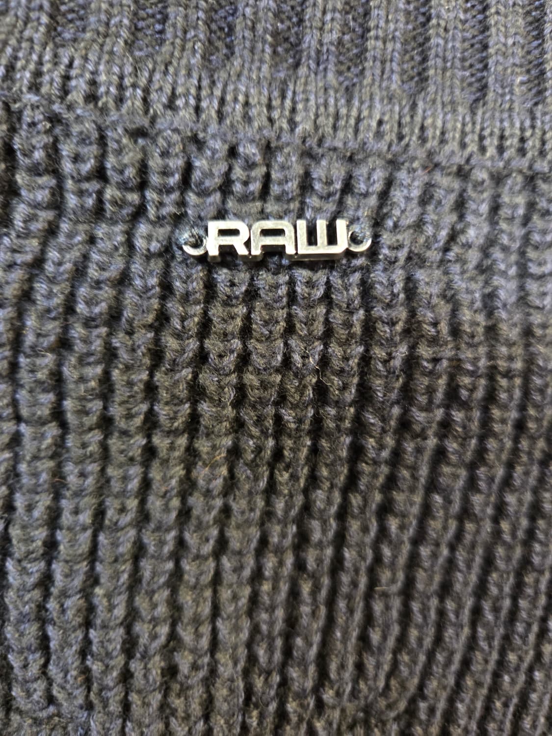 G스타 RAW 블랙 니트 탑 숄더패치(XS) 상품이미지5