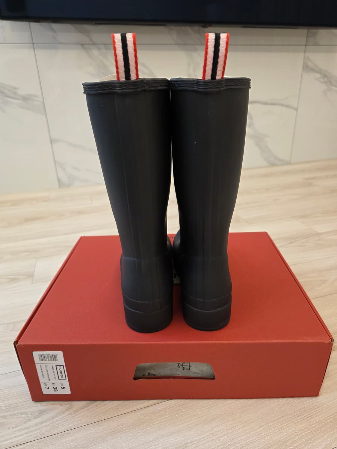 헌터 우먼스 플레이 톨 레인부츠 블랙 240 상품이미지2