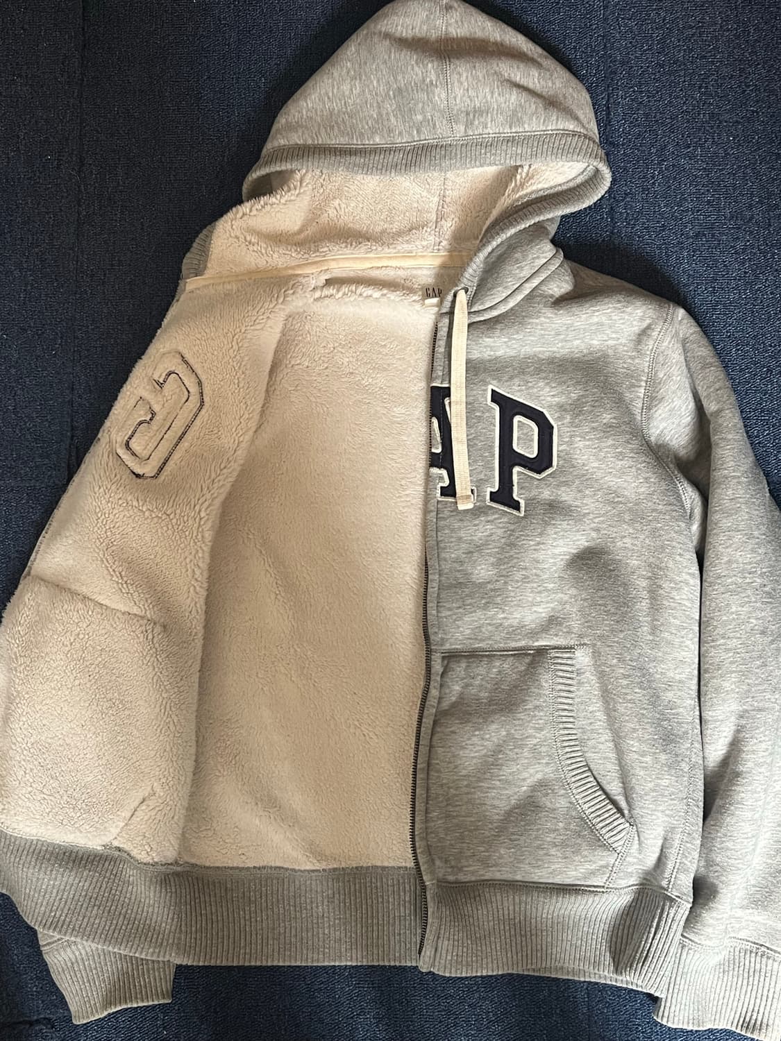 GAP 갭 보아털 후드집업 그레이 상품이미지2