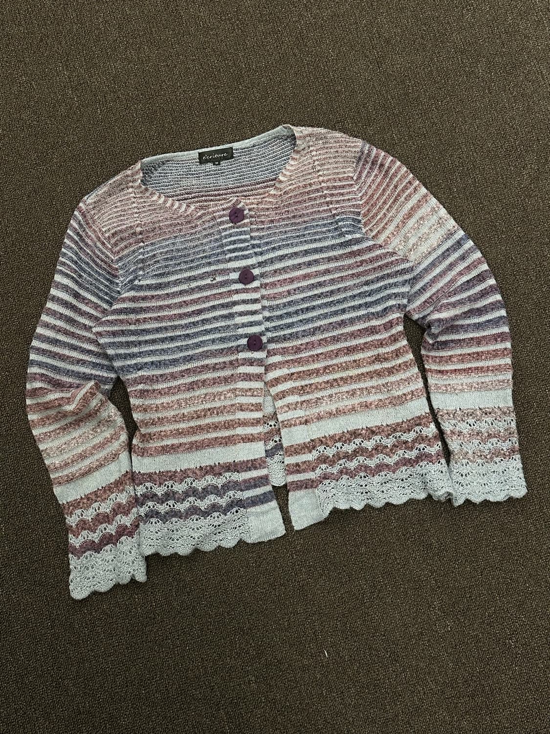 M)재패니즈 빈티지 여성 스트라이프 니트 가디건 상품이미지1