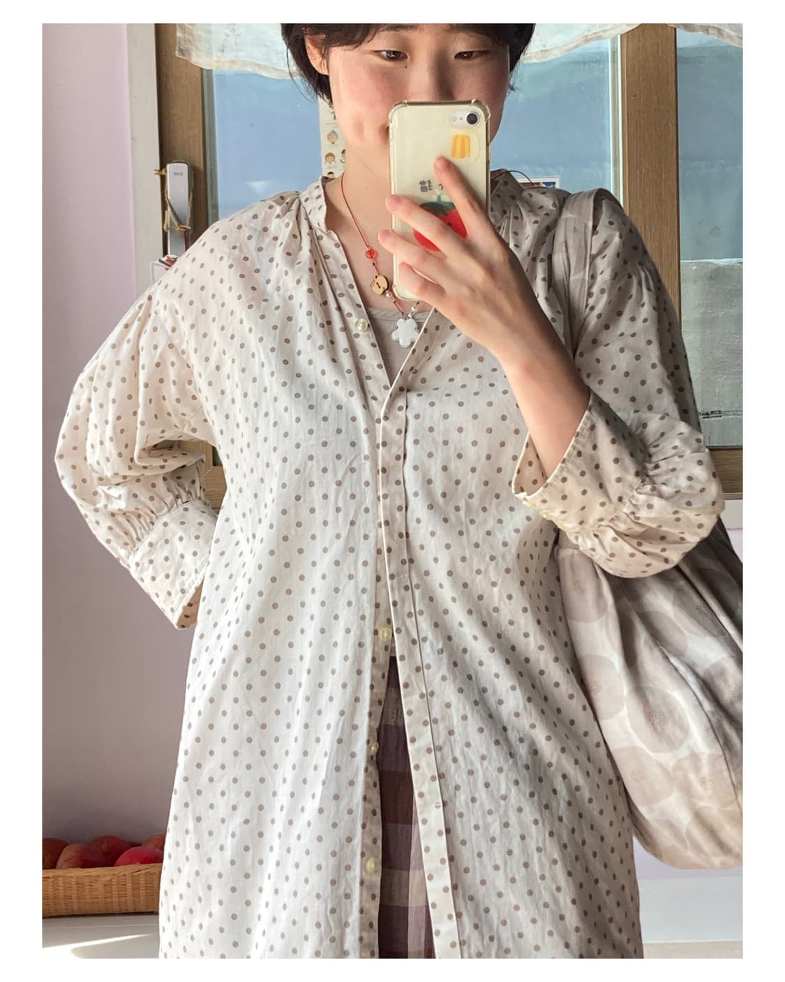 아이보리 도트 셔츠원피스 상품이미지6