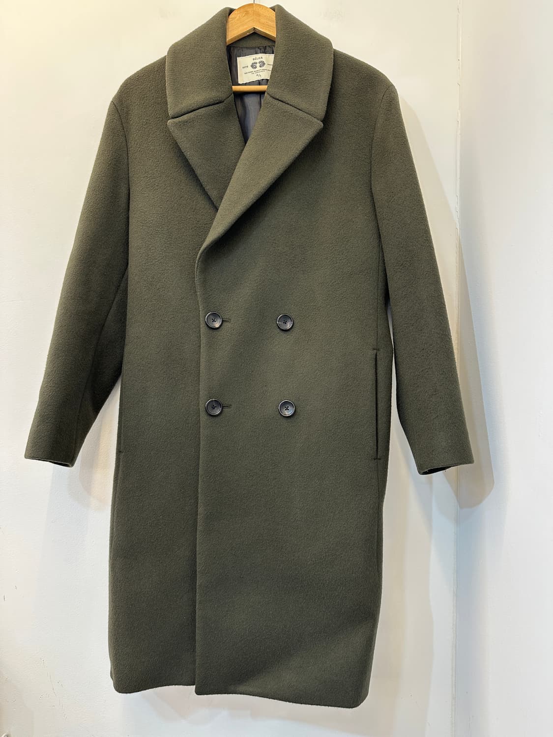 M) 벨리에 카키 더블 코트 상품이미지1