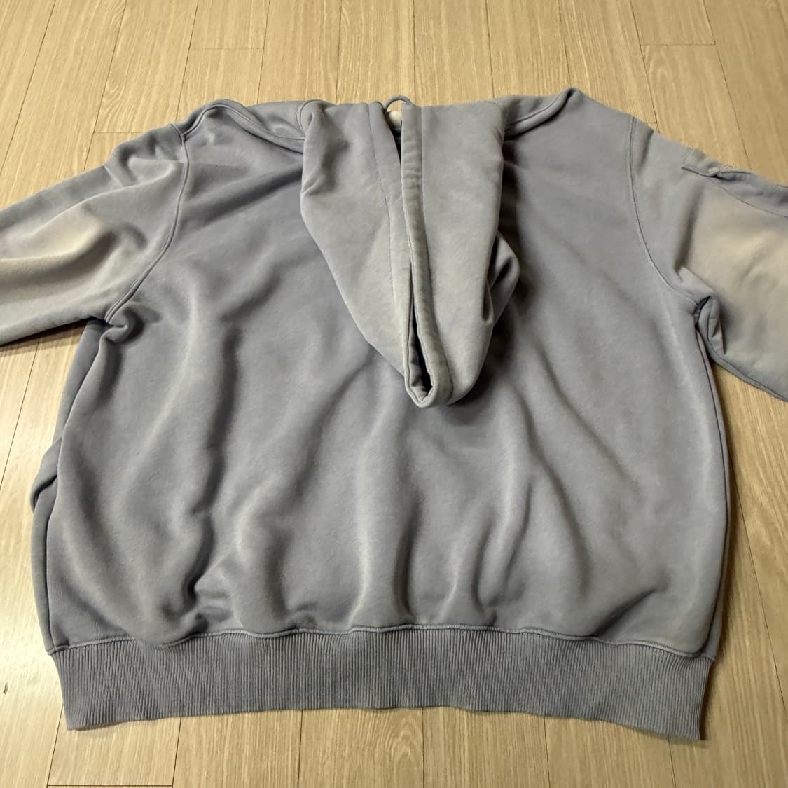 오픈와이와이 포켓 워시드 박스 후드집업 (S, Blue) 상품이미지6