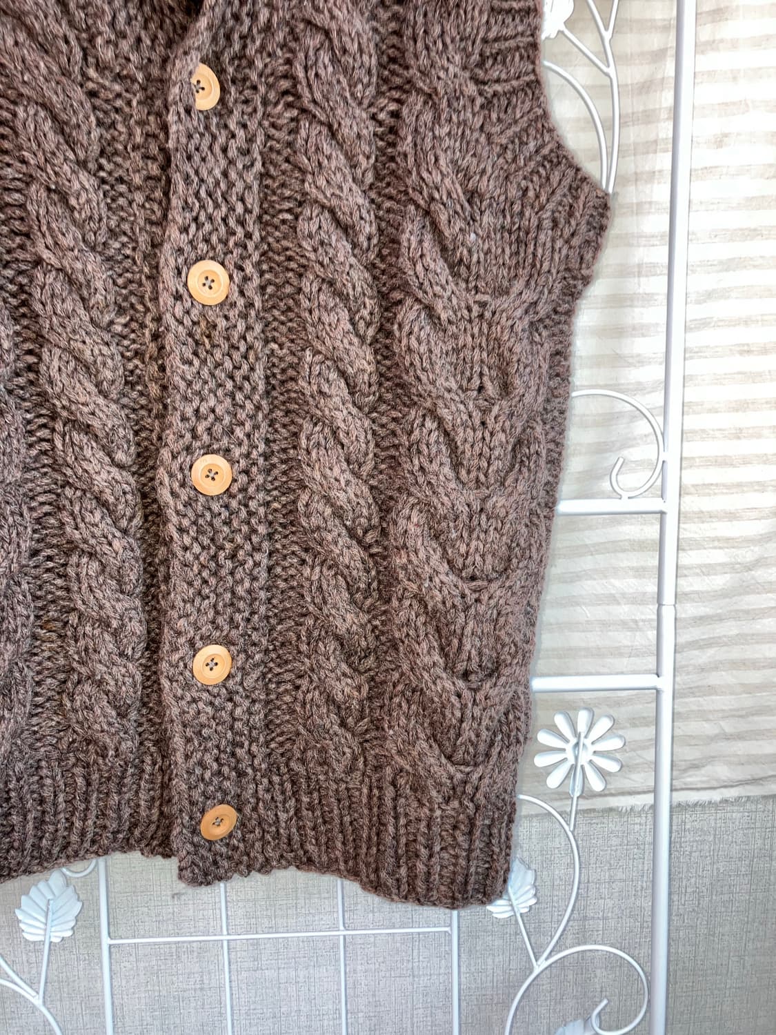 빈티지 브라운 니트 조끼 y2k 스트릿 갸루 펑키 일본빈티지W528 상품이미지4