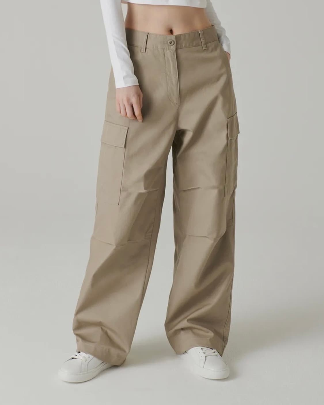 무신사 스탠다드 우먼즈 와이드 카고 팬츠 [베이지] 상품이미지1