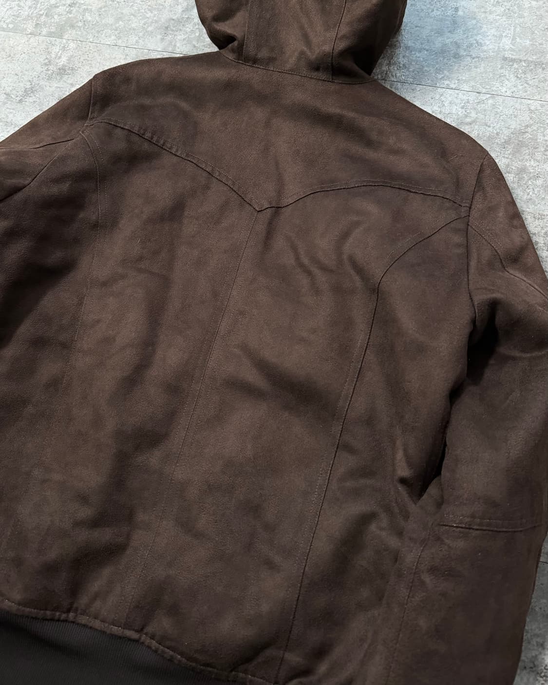 퍼 후드 스웨이드 지퍼 슬리브 윈터 자켓 상품이미지5