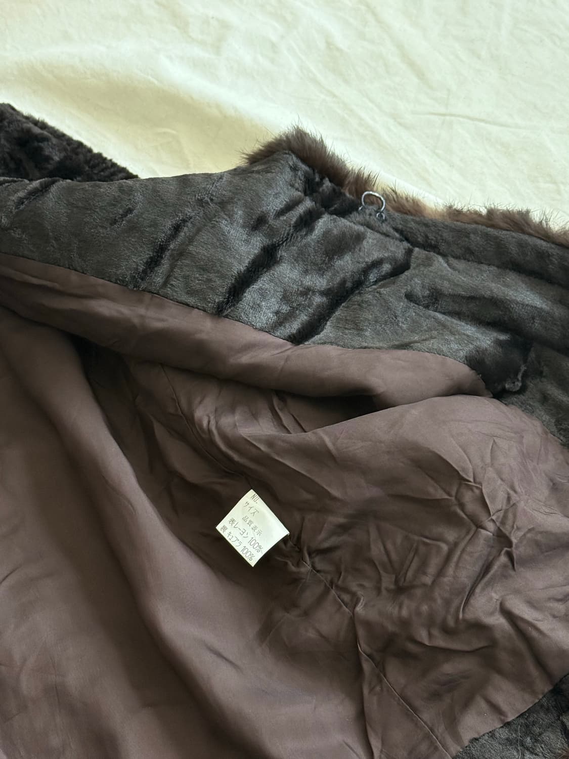 딥브라운 래빗퍼 트리밍 퍼 자켓 상품이미지7