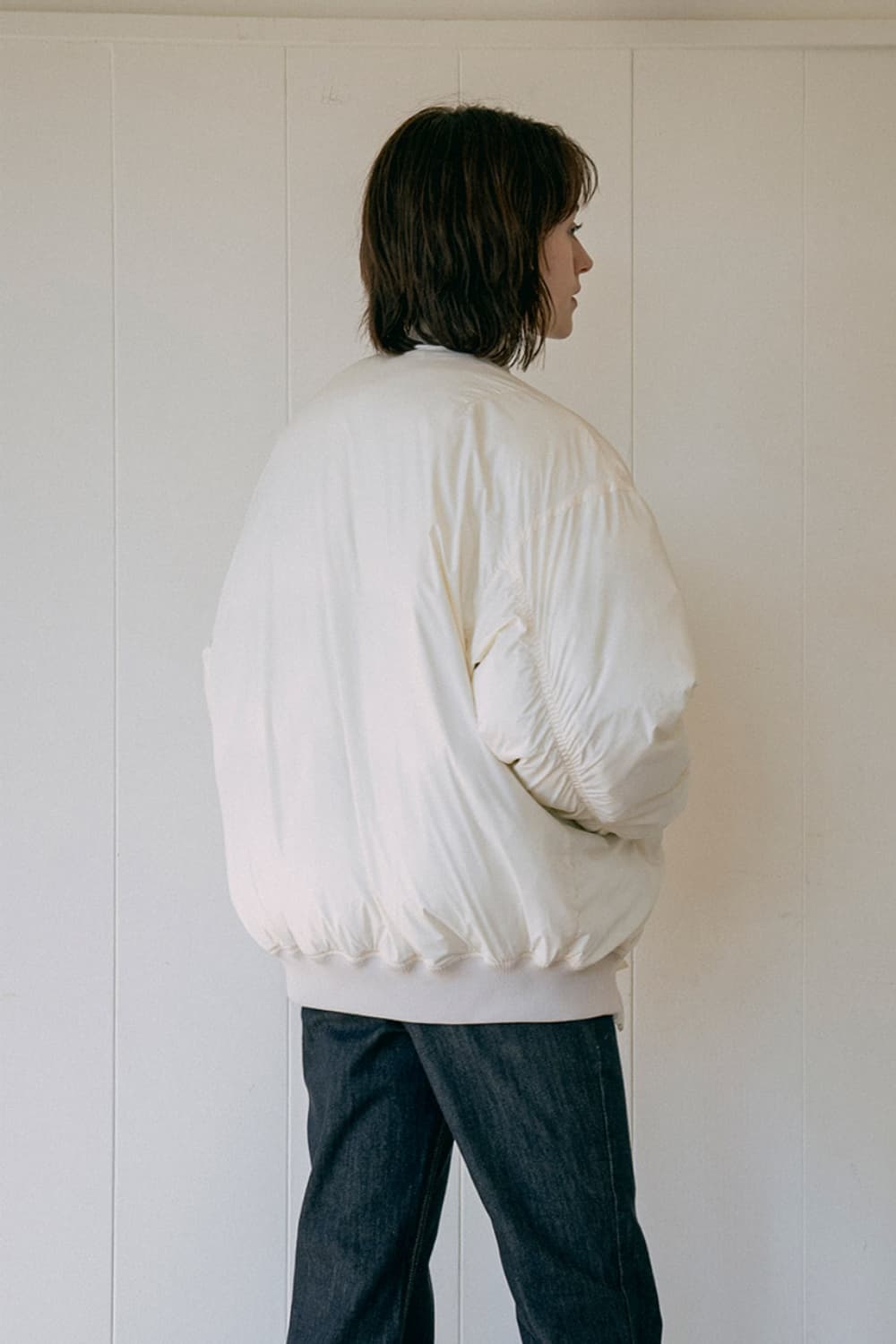 반원아틀리에 오버핏 항공 점퍼 패딩 ma-1 크림 새상품 상품이미지6