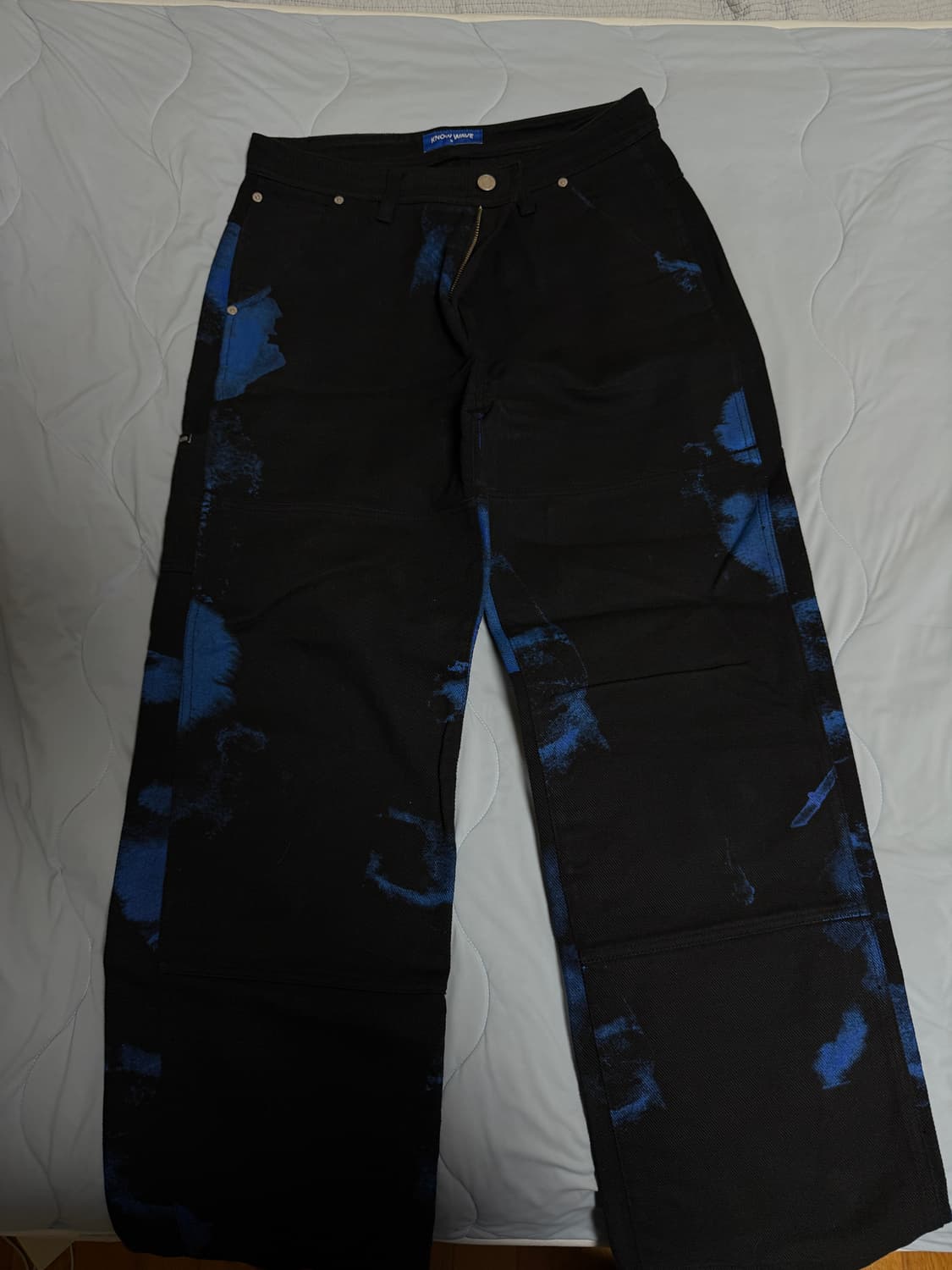 노우웨이브 블루 프린트 코튼 팬츠 상품이미지2