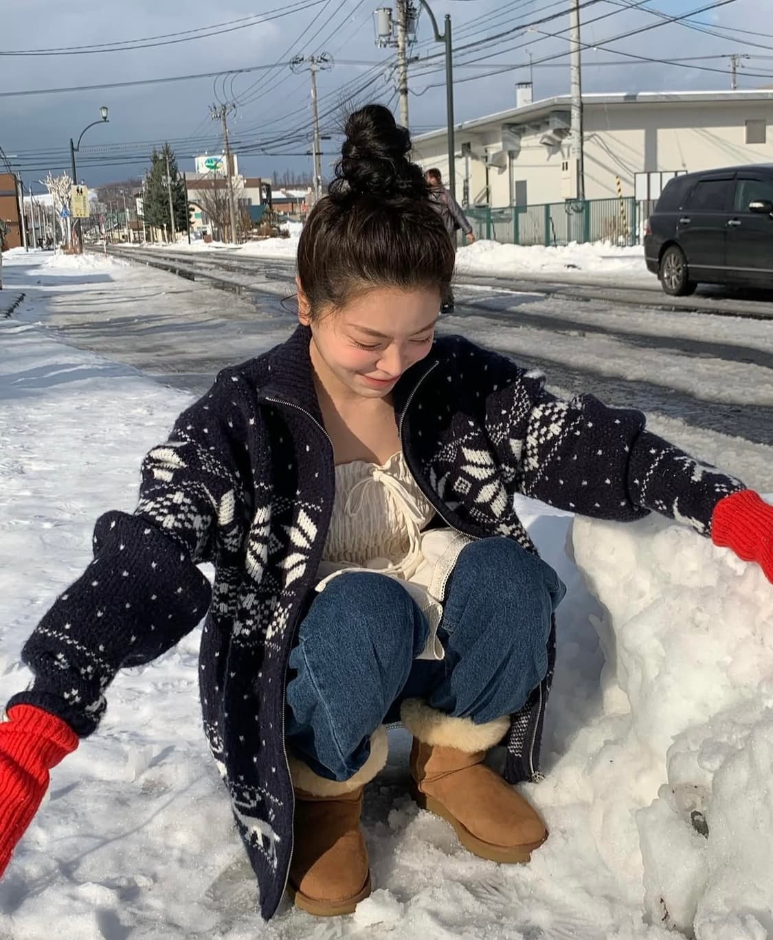 (최종가격/새상품)위드아웃썸머 눈꽃 집업 가디건 상품이미지4