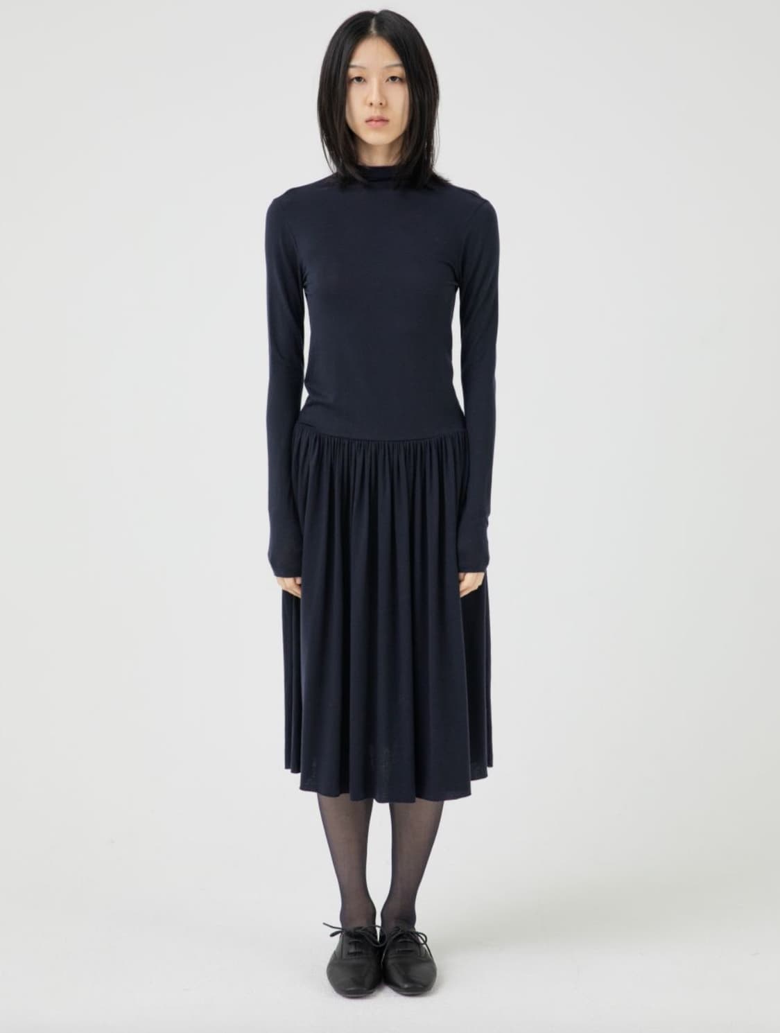 scarf neck shirring dress 아마베 스카프 원피스 상품이미지3