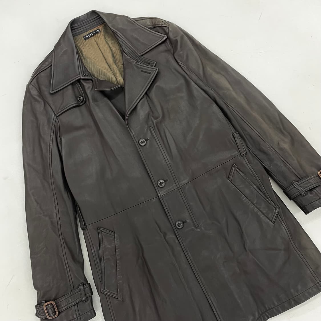 케네스콜 리얼레더 양가죽 이태리 생산 가죽 코트 상품이미지2