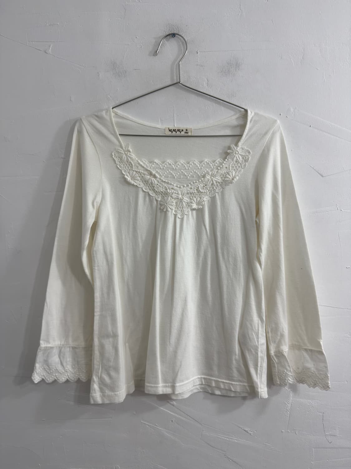 samansa mos2 white crochet top 상품이미지1