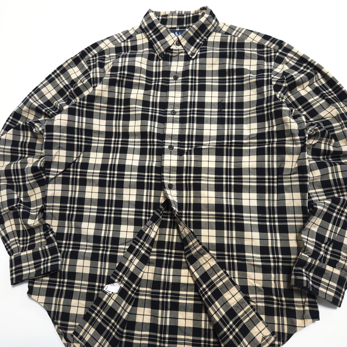 폴로 랄프로렌 코튼 체크 셔츠 블랙베이지 상품이미지2