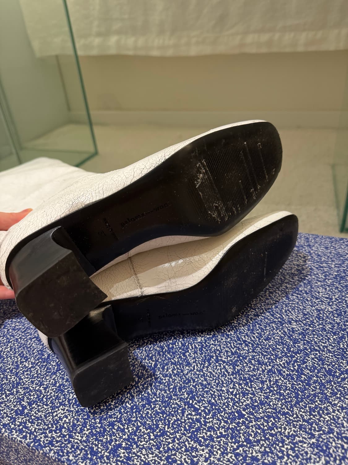 팔로마울 no 1751 졸린 레더 롱 부츠 화이트 상품이미지7