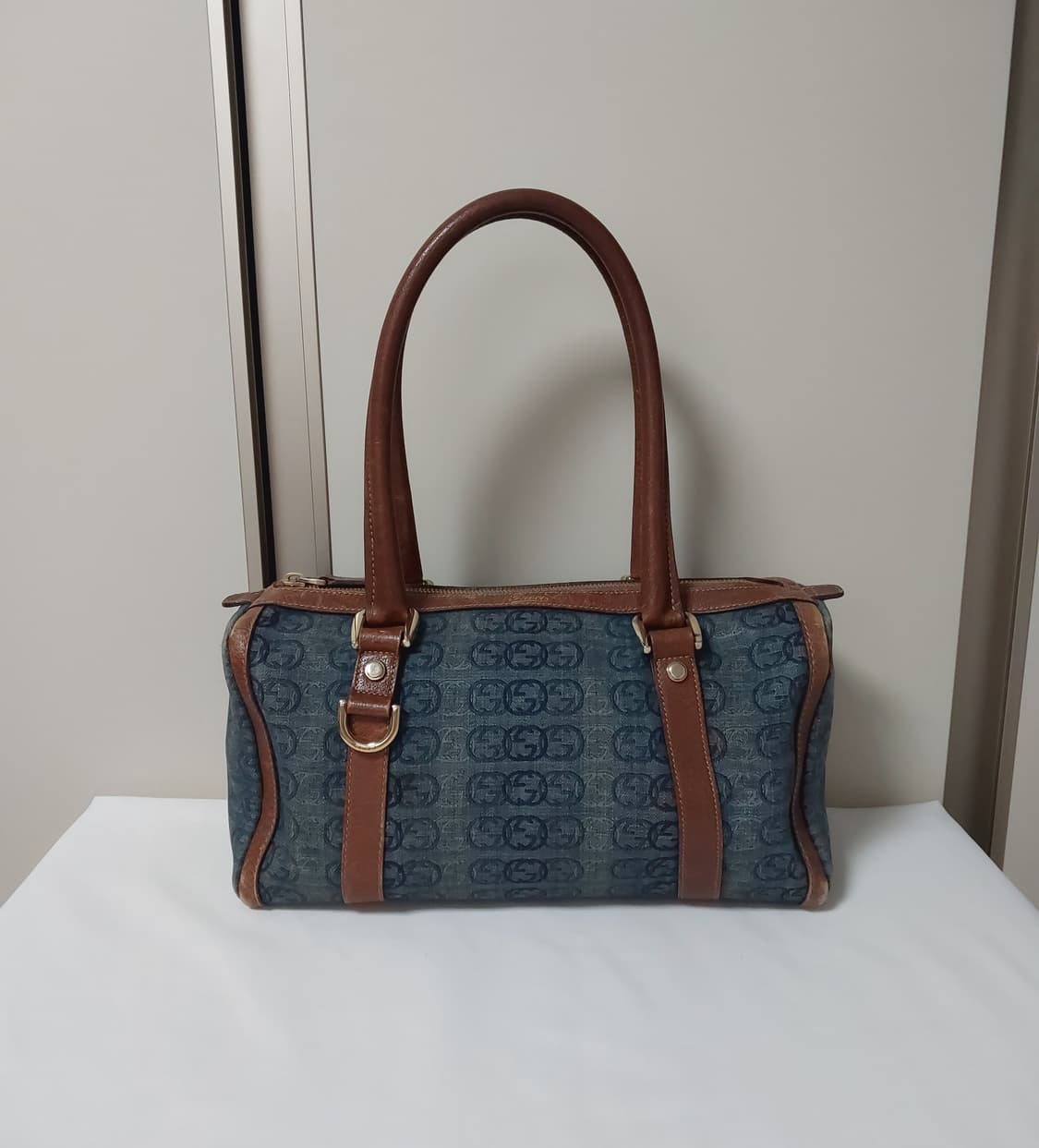 구찌 블루 데님 D링 보스톤 토트백 (정품) 상품이미지1