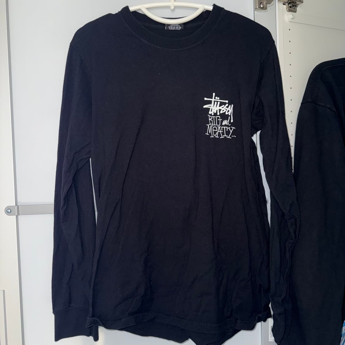 스투시 Big and Meaty 검정 긴팔 티셔츠 롱슬리브 s 상품이미지3
