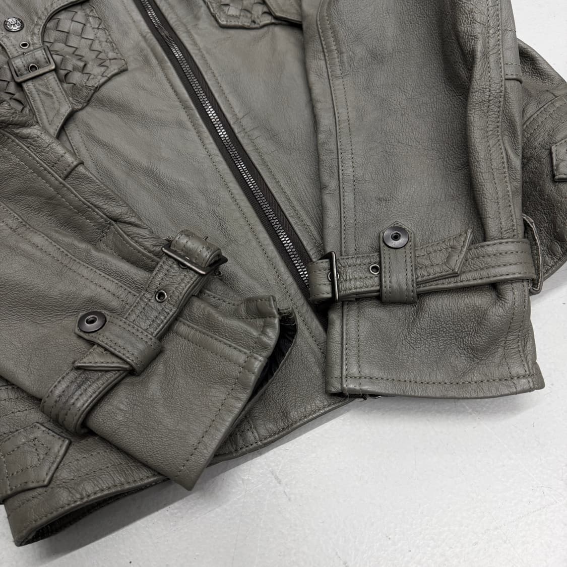 schlussel 슈리셀 제팬 리얼레더 에스닉 바이커 가죽 자켓 상품이미지5