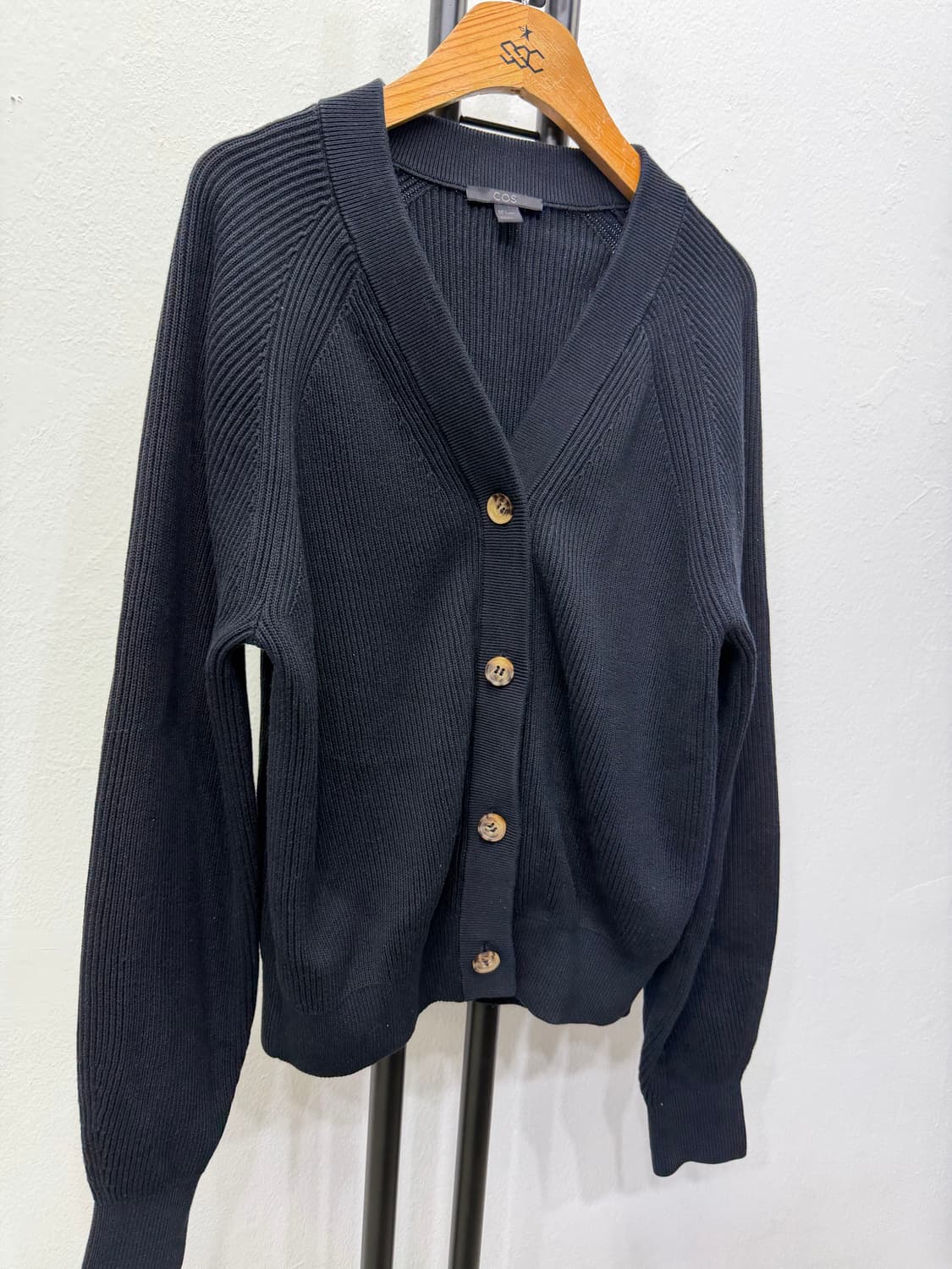 정품) COS 코스 여성 블랙 골지 가디건 S 상품이미지2