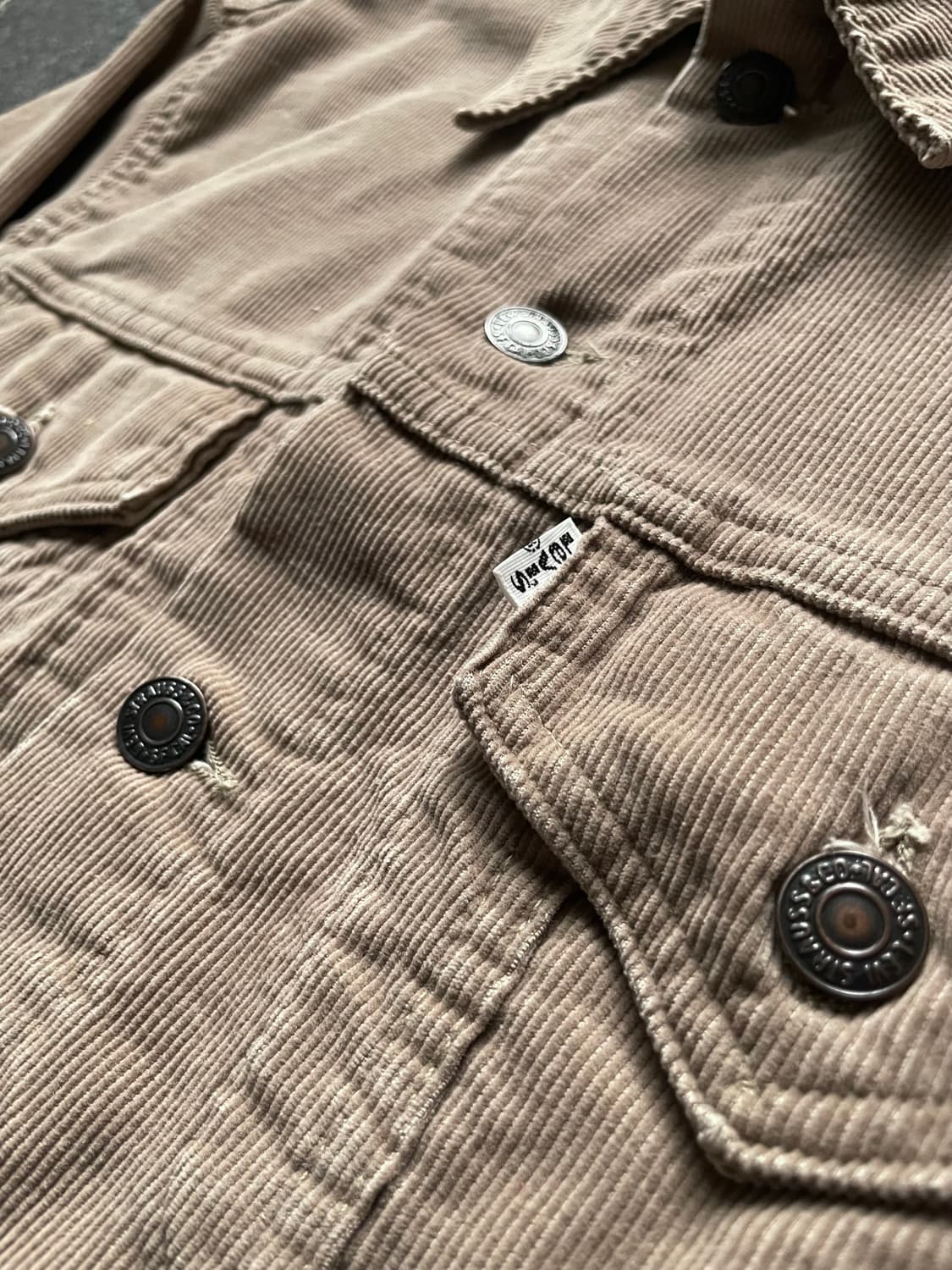 70s 빈티지 리바이스 코듀로이 트러커 자켓 70505 카키 38 상품이미지5
