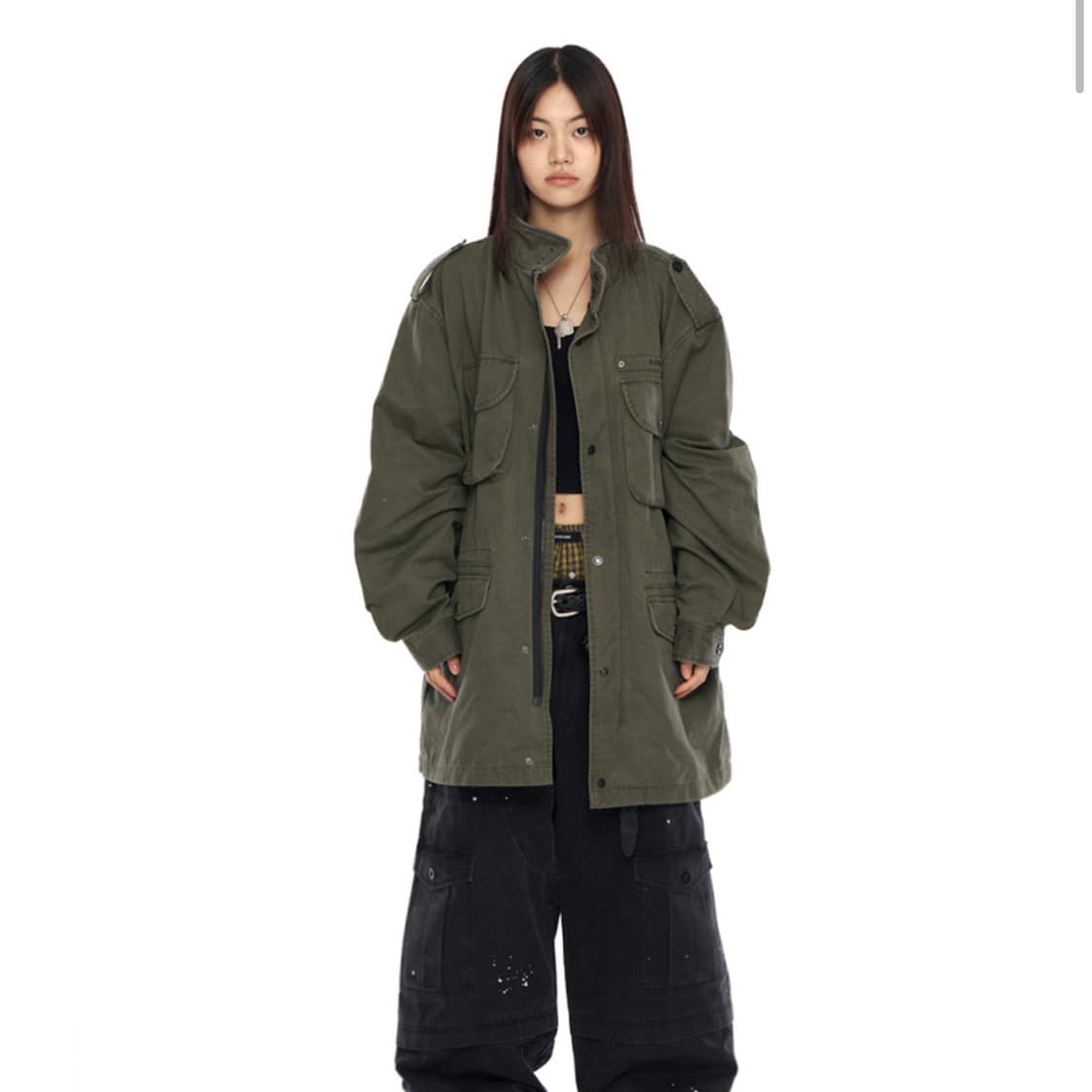 Aakam Washed Field Jacket (Khaki) 상품이미지2