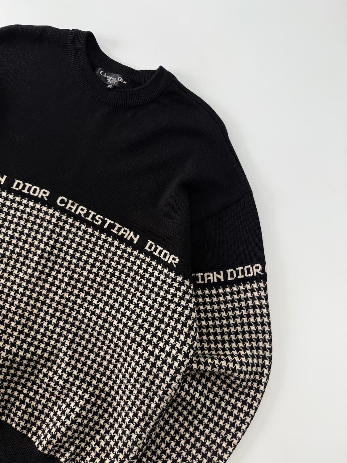 크리스챤 디올 루즈핏 90‘s 하운드투스 체크 패턴 울 니트 상품이미지2